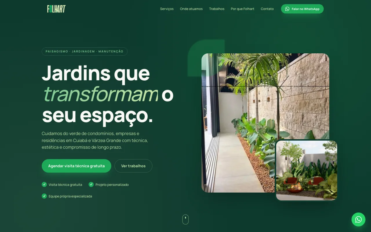 Prévia do site FolhArt