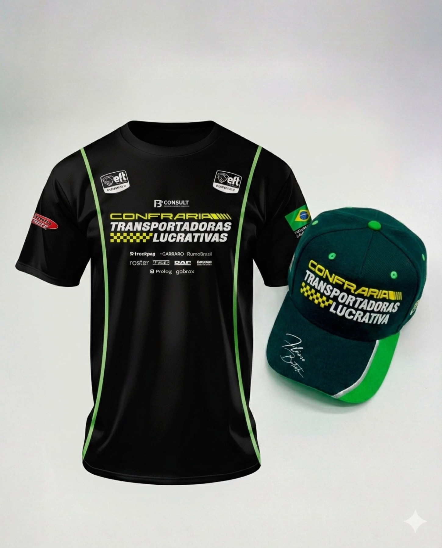 Camiseta e boné verde — conjunto
