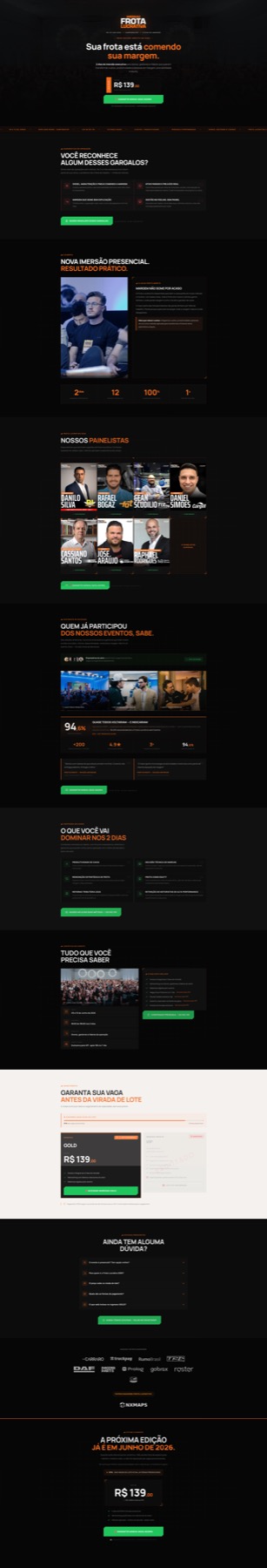 Prévia da landing page Frota Lucrativa